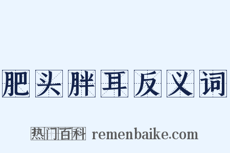 肥头胖耳反义词是什么意思的图片